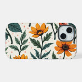 花で包む iPhone 15ケース (裏面横)