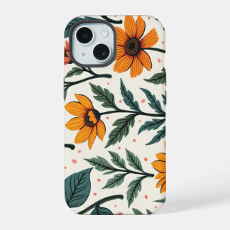 花で包む iPhone 15ケース
