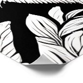 花で囲まれたタビー猫 ポスター (角)