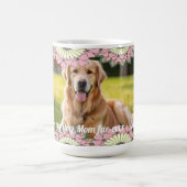 花で囲まれたペットの写真 コーヒーマグカップ (中央)