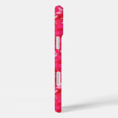 花で囲まれたモノグラム – 明るい赤紫色とピンク Case-Mate iPhoneケース (裏面 / 右)