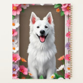 花で囲まれた愛らしい犬 プランナー手帳 (裏面)