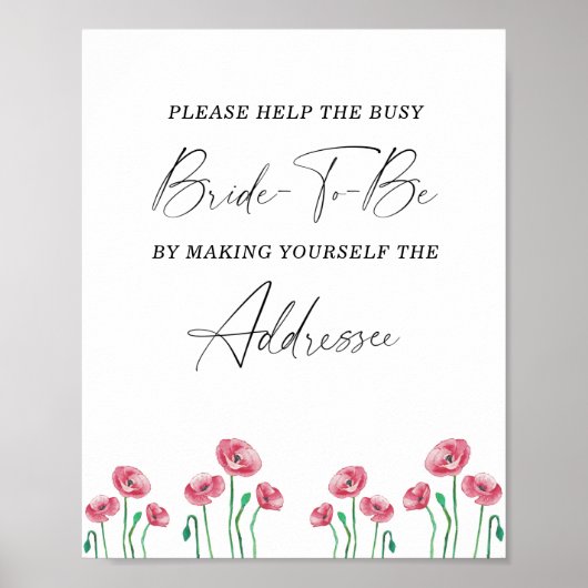 花で忙しい花嫁をサポートする アドレス ポスター (正面)