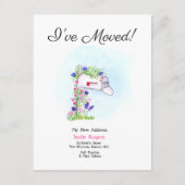 花で水彩郵便ポストを動かした 案内ポストカード (正面)