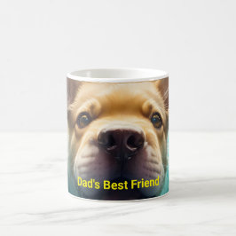 花で泳ぐ犬 コーヒーマグカップ