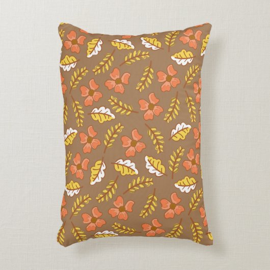 花で温かく落ちる紅葉 アクセントクッション (正面(垂直))
