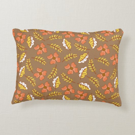 花で温かく落ちる紅葉 アクセントクッション (裏面)