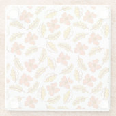 花で温かく落ちる紅葉 ガラスコースター (裏面)