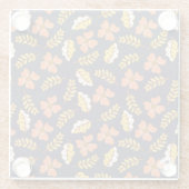 花で温かく落ちる紅葉 ガラスコースター (裏面)