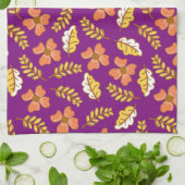 花で温かく落ちる紅葉 キッチンタオル (折り畳み)