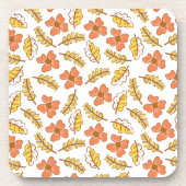 花で温かく落ちる紅葉 コースター (正面)