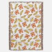 花で温かく落ちる紅葉 スローブランケット (正面縦)