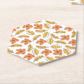 花で温かく落ちる紅葉 ペーパーコースター (アングル)