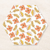 花で温かく落ちる紅葉 ペーパーコースター (正面)