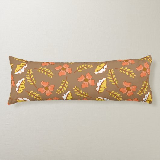 花で温かく落ちる紅葉 ボディピロー (正面)