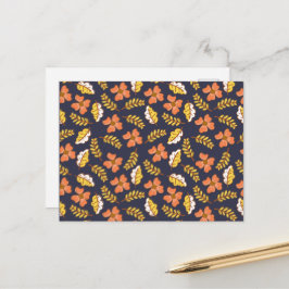 花で温かく落ちる紅葉 ポストカード