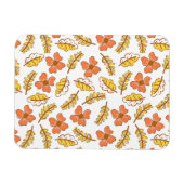 花で温かく落ちる紅葉 マグネット (横)