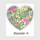 花で満たされたハート シール (シート)