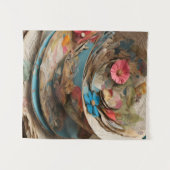 花で満たされた紙のティーカップ タペストリー (正面(横))