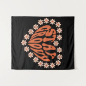 花で溝深いハートを維持 タペストリー (正面(横))