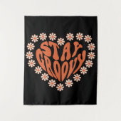 花で溝深いハートを維持 タペストリー (正面)