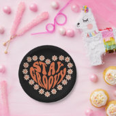 花で溝深いハートを維持 ペーパープレート (パーティー)