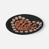 花で溝深いハートを維持 ペーパープレート (アングル)