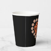 花で溝深いハートを維持 紙コップ (右)