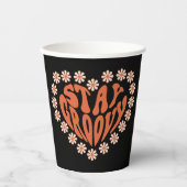 花で溝深いハートを維持 紙コップ (正面)