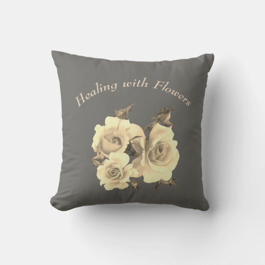 花で癒すバラデザイン クッション (正面)