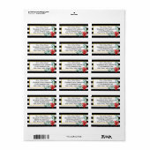 花で白黒の花ストライプを動かした ラベル (フルシート)