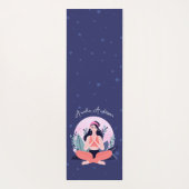 花で瞑想するピンクとブルーのかわいい女の子|過去記事 ヨガマット (裏面)