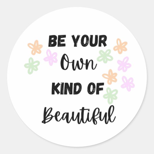 花で自分の美しさを ラウンドシール (正面)