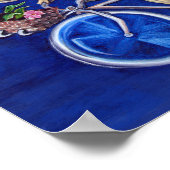 花で自転車に乗るシーラカンス ポスター (角)