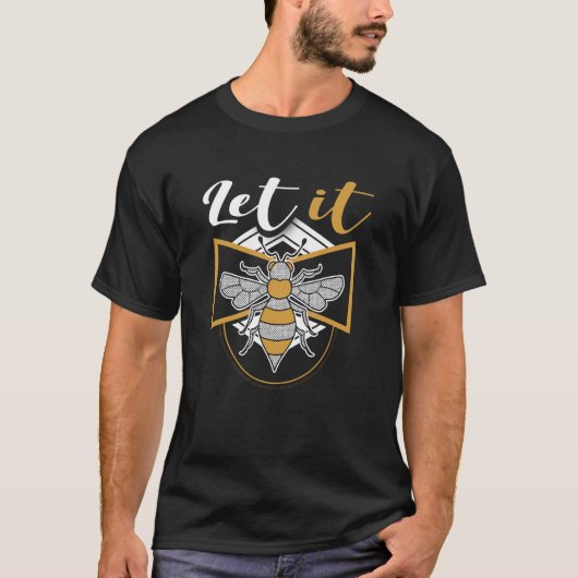 花で虫ハチのモチーフを作ろう Tシャツ (正面)