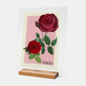 花で装飾を高める東京ポスター アクリルサイン (傾斜)