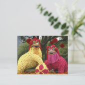 花で覆われた二頭の竜の像 ポストカード (スタンド正面)