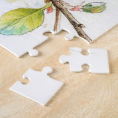 花で覆われた枝に巣を作る納屋ツバメ ジグソーパズル (側面)