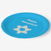 花で迎えるハヌカー ペーパープレート (アングル)