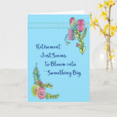 花で青く咲く定年カード カード (黄色い花)