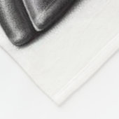 花で飾ったかわいい子牛の帽子 フリースブランケット (角)