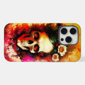 花で飾られたカラフルなドクロ iPhoneケース (裏面横)