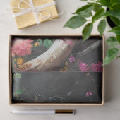 花で飾られたデクページのゴシック様式の骨格 薄葉紙 (ギフト)