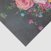 花で飾られたデクページのゴシック様式の骨格 薄葉紙 (詳細)