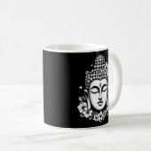 花で飾られた仏頭 コーヒーマグカップ (正面右)