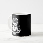 花で飾られた仏頭 コーヒーマグカップ (正面左)
