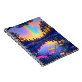 花で飾られた隠しカラフル湖 ノートブック (右側)