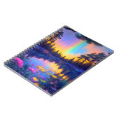 花で飾られた隠しカラフル湖 ノートブック (左側)