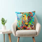 花で飾られた馬 クッション (椅子)