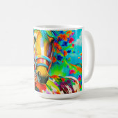 花で飾られた馬 コーヒーマグカップ (正面右)